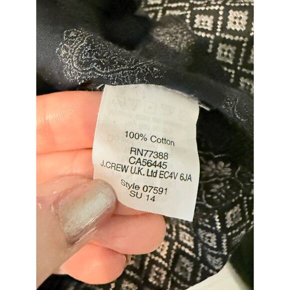 J. Crew Black and White Printed Short Sleeve Blouse - Size Small - Picture 4 of 4